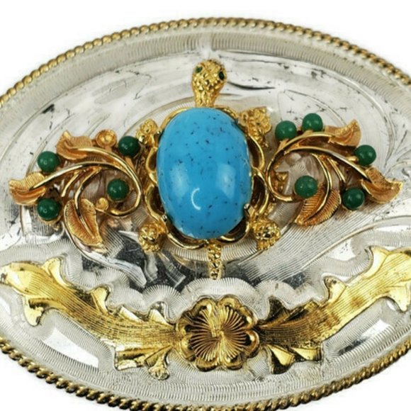 Baby Blue Torquoise Spiny Oyster Shell Buckle. - Picture 6 of 6